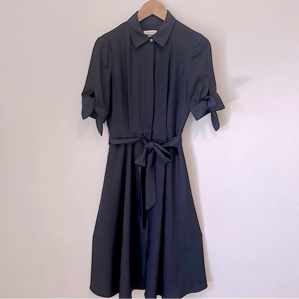 Calvin Klein Navy Short Sleeve MIDI Dress